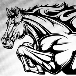 Mustang illustration in vector, and with some effects applied in Photoshop.