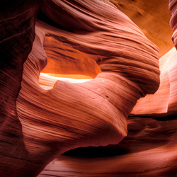 'Lady in the Wind' rock formation in Lower Antelope Canyon, Arizona.