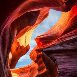 At least 7 exposures were used to create this image of Lower Antelope Canyon in Page, Arizona.