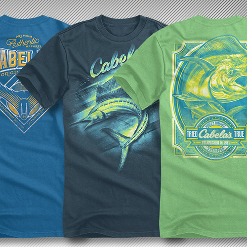 Saltwater fish  t-shirt designs for the southeastern Cabela's stores.